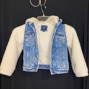 Gap kids denim Sherpa jacket - 5 toddler